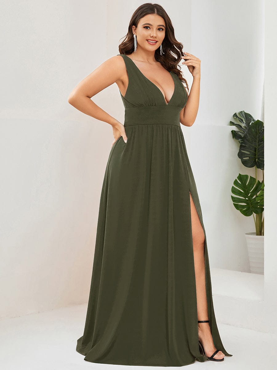 Mariella | Empire Waist V-Neck Sleeveless Maxi Dress