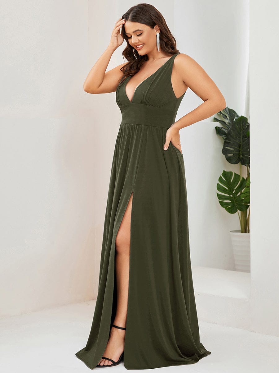 Mariella | Empire Waist V-Neck Sleeveless Maxi Dress