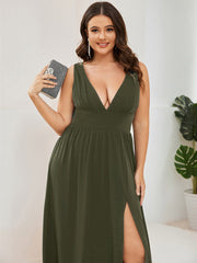 Mariella | Empire Waist V-Neck Sleeveless Maxi Dress
