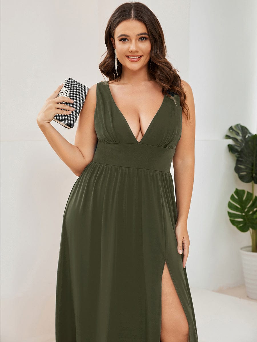 Mariella | Empire Waist V-Neck Sleeveless Maxi Dress
