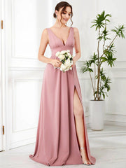 Mariella | Empire Waist V-Neck Sleeveless Maxi Dress