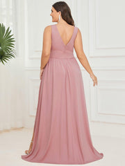Mariella | Empire Waist V-Neck Sleeveless Maxi Dress