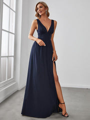 Mariella | Empire Waist V-Neck Sleeveless Maxi Dress