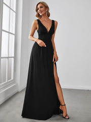Mariella | Empire Waist V-Neck Sleeveless Maxi Dress