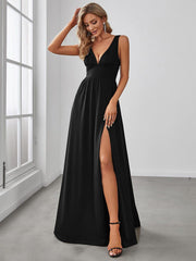 Mariella | Empire Waist V-Neck Sleeveless Maxi Dress