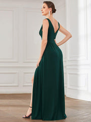 Mariella | Empire Waist V-Neck Sleeveless Maxi Dress
