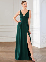 Mariella | Empire Waist V-Neck Sleeveless Maxi Dress