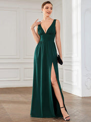 Mariella | Empire Waist V-Neck Sleeveless Maxi Dress