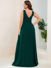 Mariella | Empire Waist V-Neck Sleeveless Maxi Dress