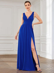 Mariella | Empire Waist V-Neck Sleeveless Maxi Dress