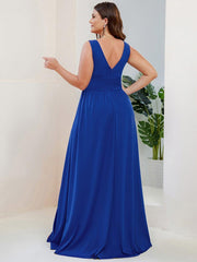 Mariella | Empire Waist V-Neck Sleeveless Maxi Dress