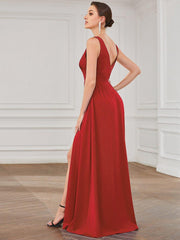 Mariella | Empire Waist V-Neck Sleeveless Maxi Dress