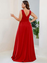 Mariella | Empire Waist V-Neck Sleeveless Maxi Dress