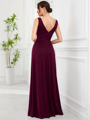 Mariella | Empire Waist V-Neck Sleeveless Maxi Dress