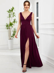 Mariella | Empire Waist V-Neck Sleeveless Maxi Dress