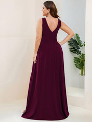Mariella | Empire Waist V-Neck Sleeveless Maxi Dress