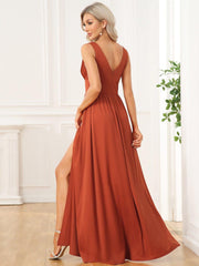 Mariella | Empire Waist V-Neck Sleeveless Maxi Dress
