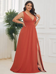 Mariella | Empire Waist V-Neck Sleeveless Maxi Dress