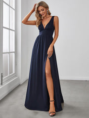 Mariella | Empire Waist V-Neck Sleeveless Maxi Dress