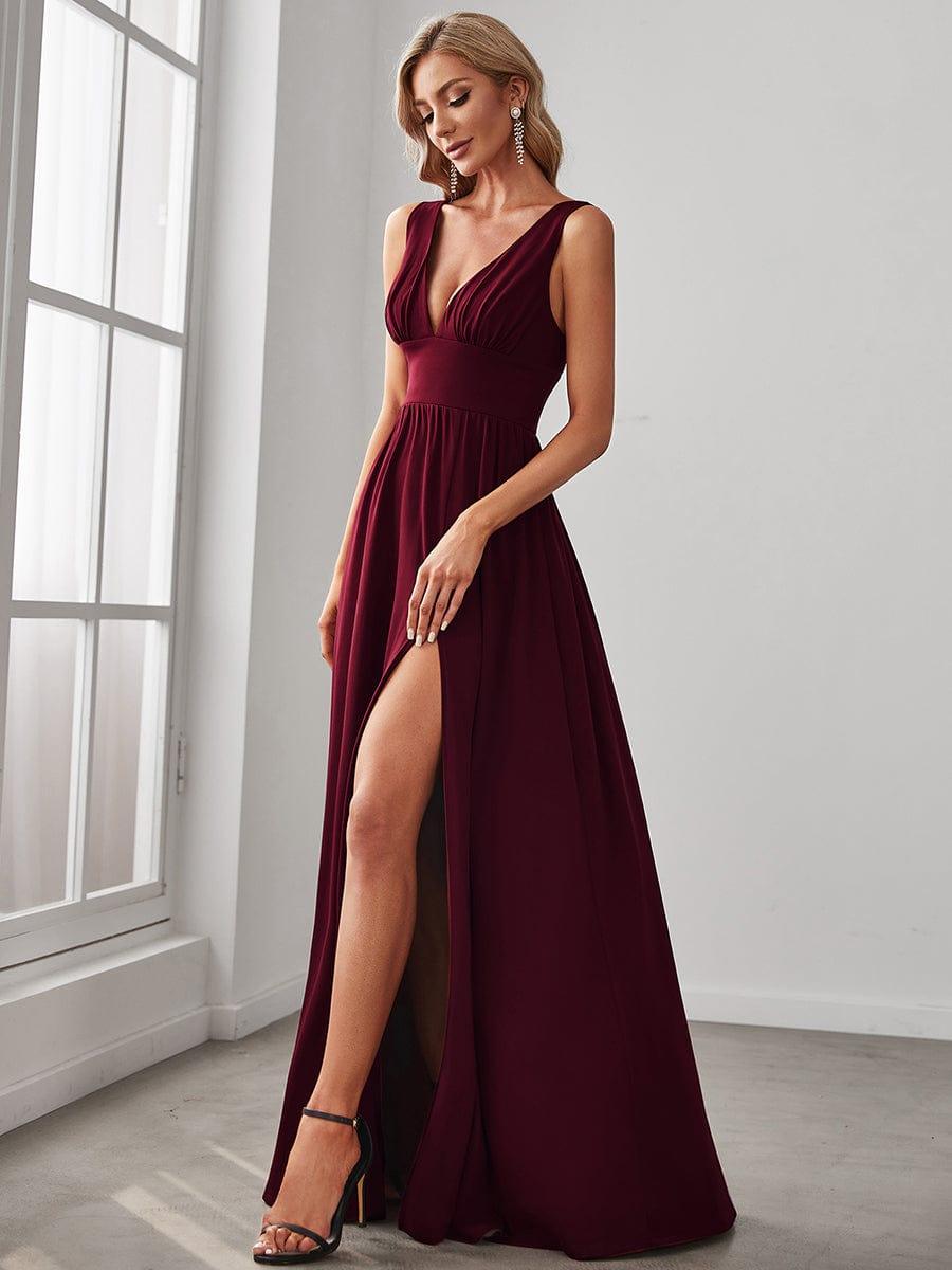 Mariella | Empire Waist V-Neck Sleeveless Maxi Dress