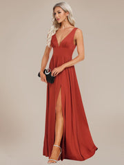 Mariella | Empire Waist V-Neck Sleeveless Maxi Dress