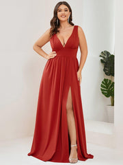 Mariella | Empire Waist V-Neck Sleeveless Maxi Dress