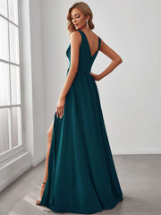 Mariella | Empire Waist V-Neck Sleeveless Maxi Dress
