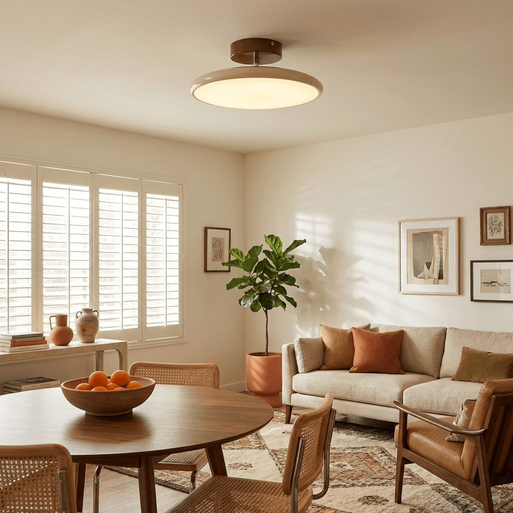 Matte Black Adjustable Ceiling Lamp with Soft Diffused Light – Ideal for Living Room or Bedroom