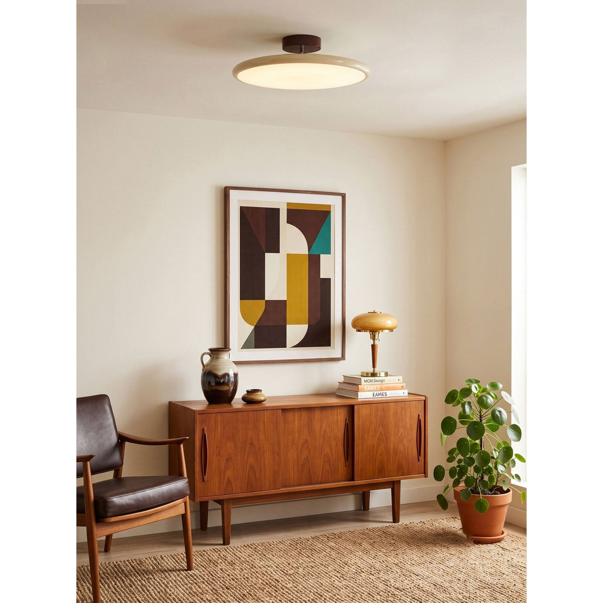 Matte Black Adjustable Ceiling Lamp with Soft Diffused Light – Ideal for Living Room or Bedroom