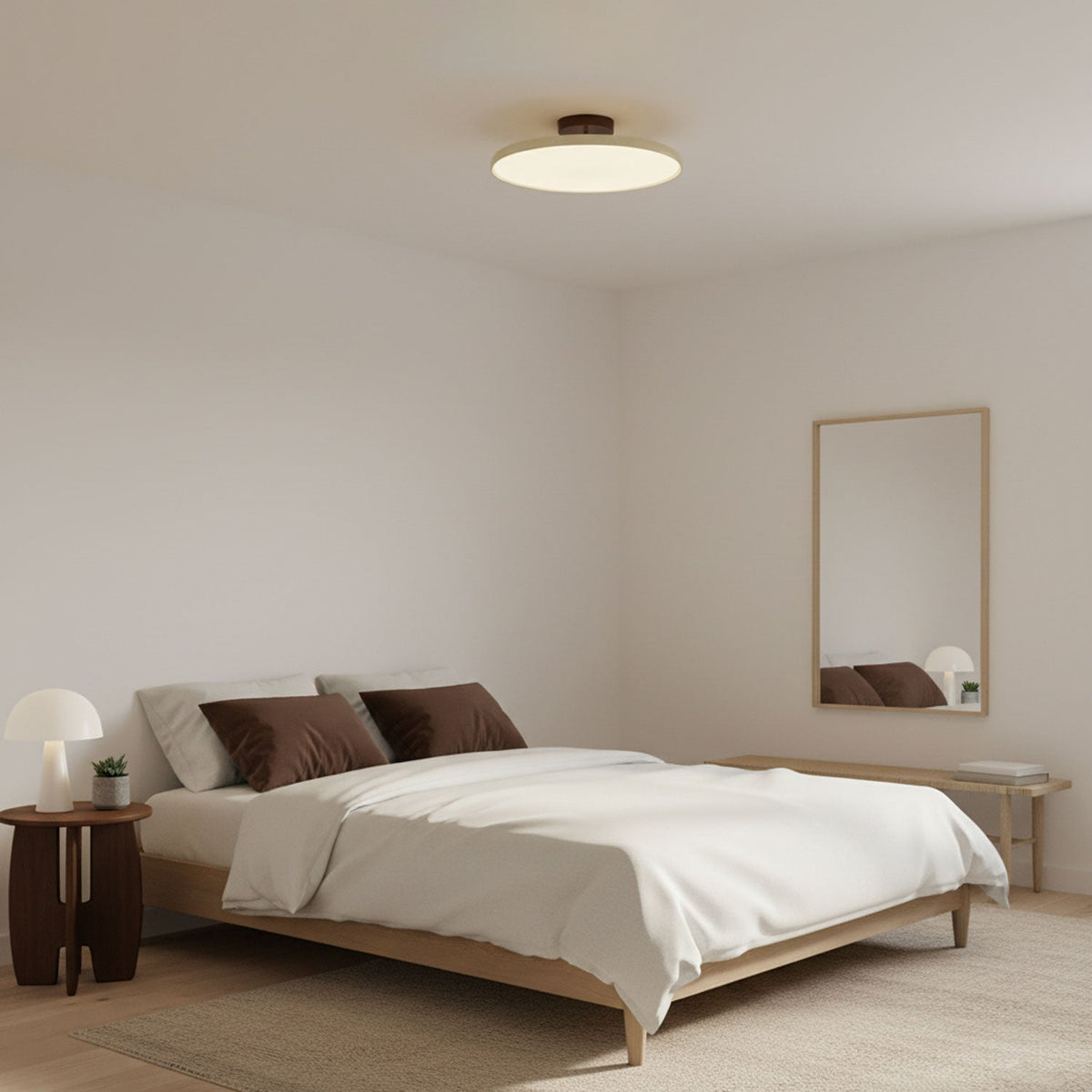 Matte Black Adjustable Ceiling Lamp with Soft Diffused Light – Ideal for Living Room or Bedroom