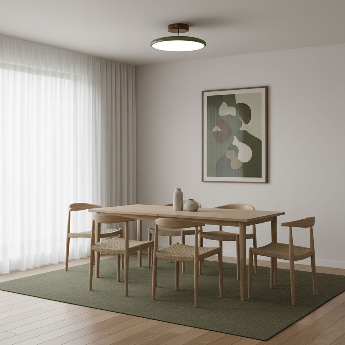 Matte Black Adjustable Ceiling Lamp with Soft Diffused Light – Ideal for Living Room or Bedroom