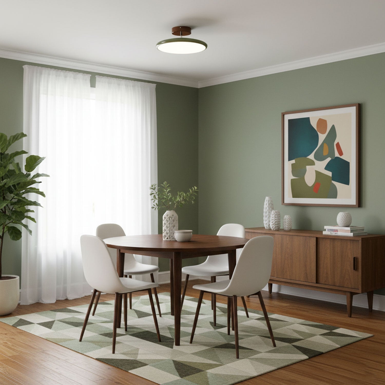 Matte Black Adjustable Ceiling Lamp with Soft Diffused Light – Ideal for Living Room or Bedroom