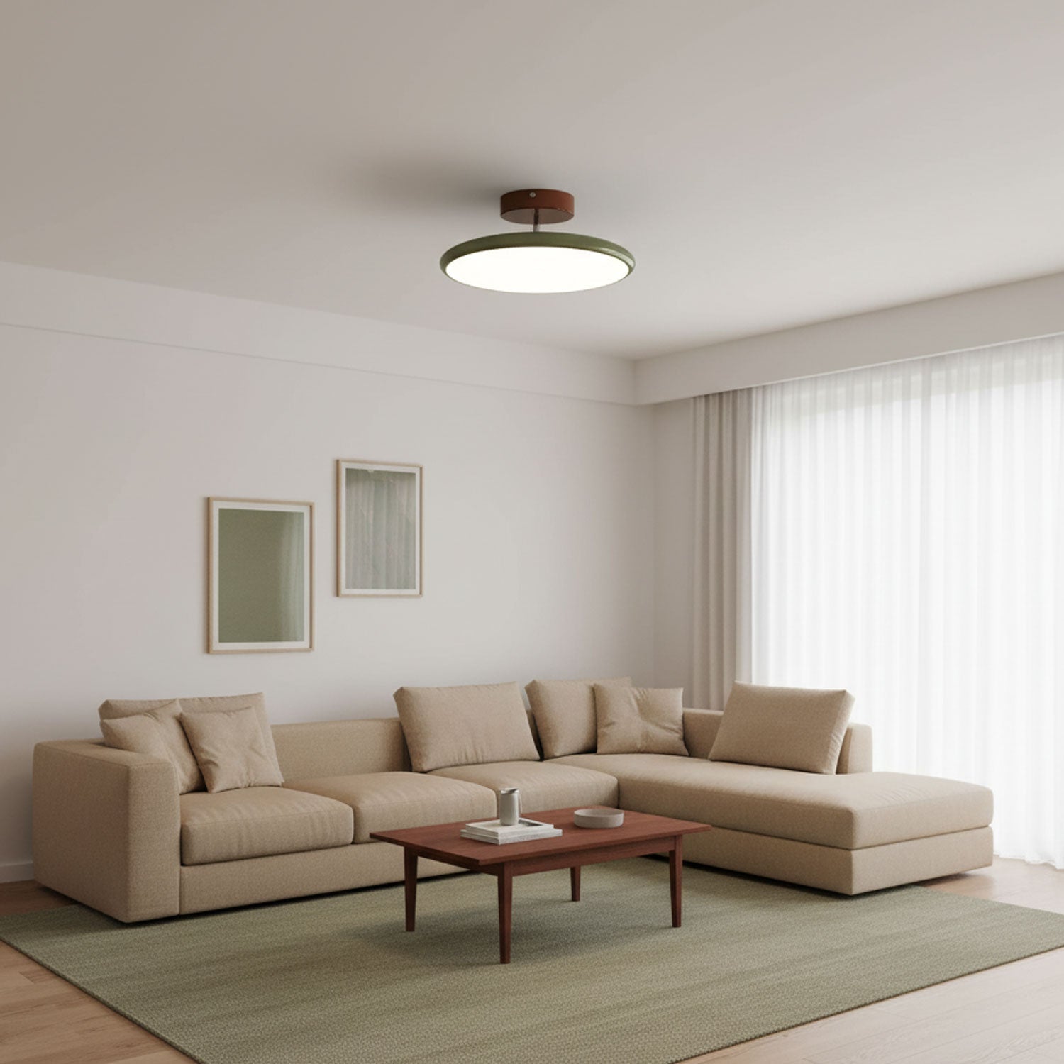 Matte Black Adjustable Ceiling Lamp with Soft Diffused Light – Ideal for Living Room or Bedroom