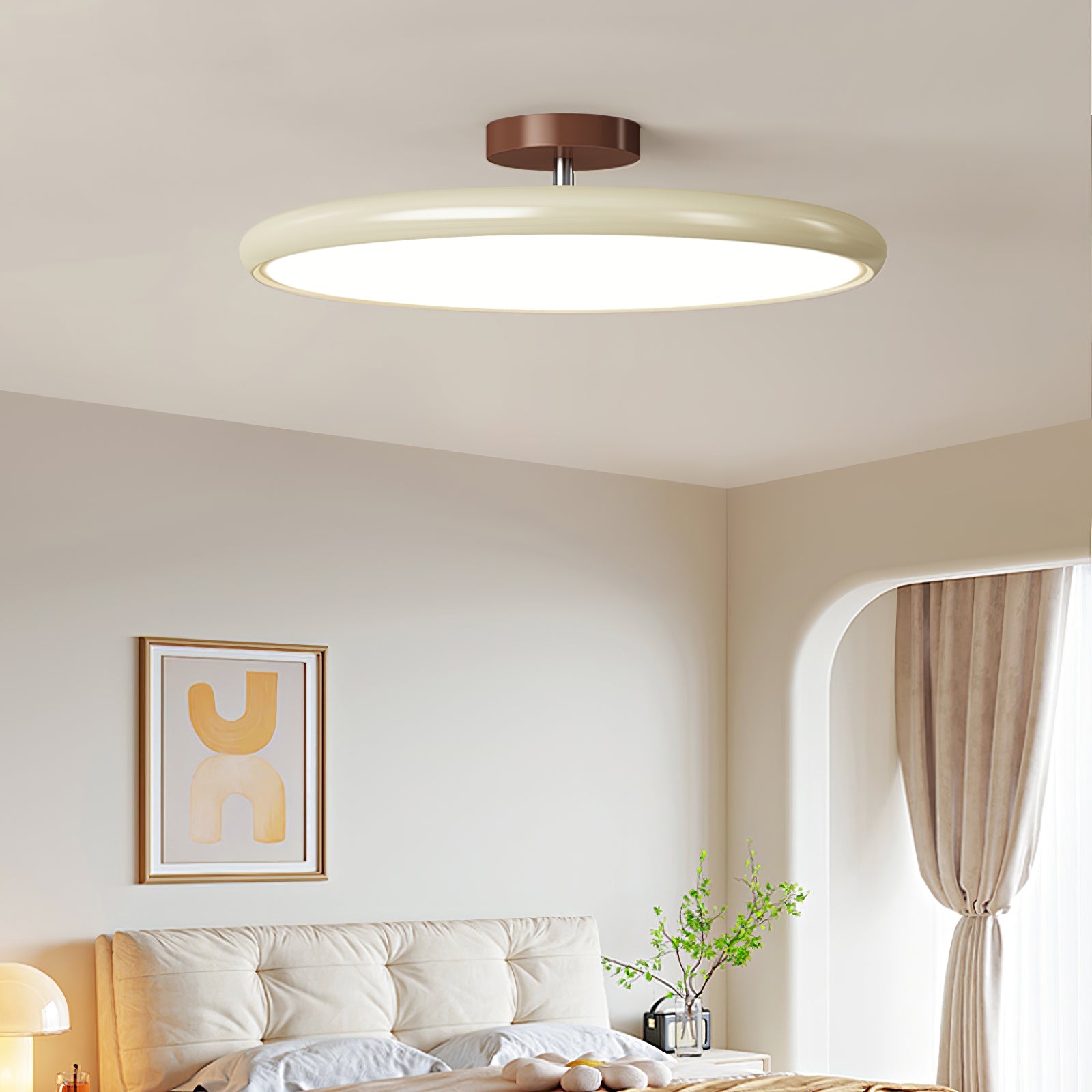 Matte Black Adjustable Ceiling Lamp with Soft Diffused Light – Ideal for Living Room or Bedroom