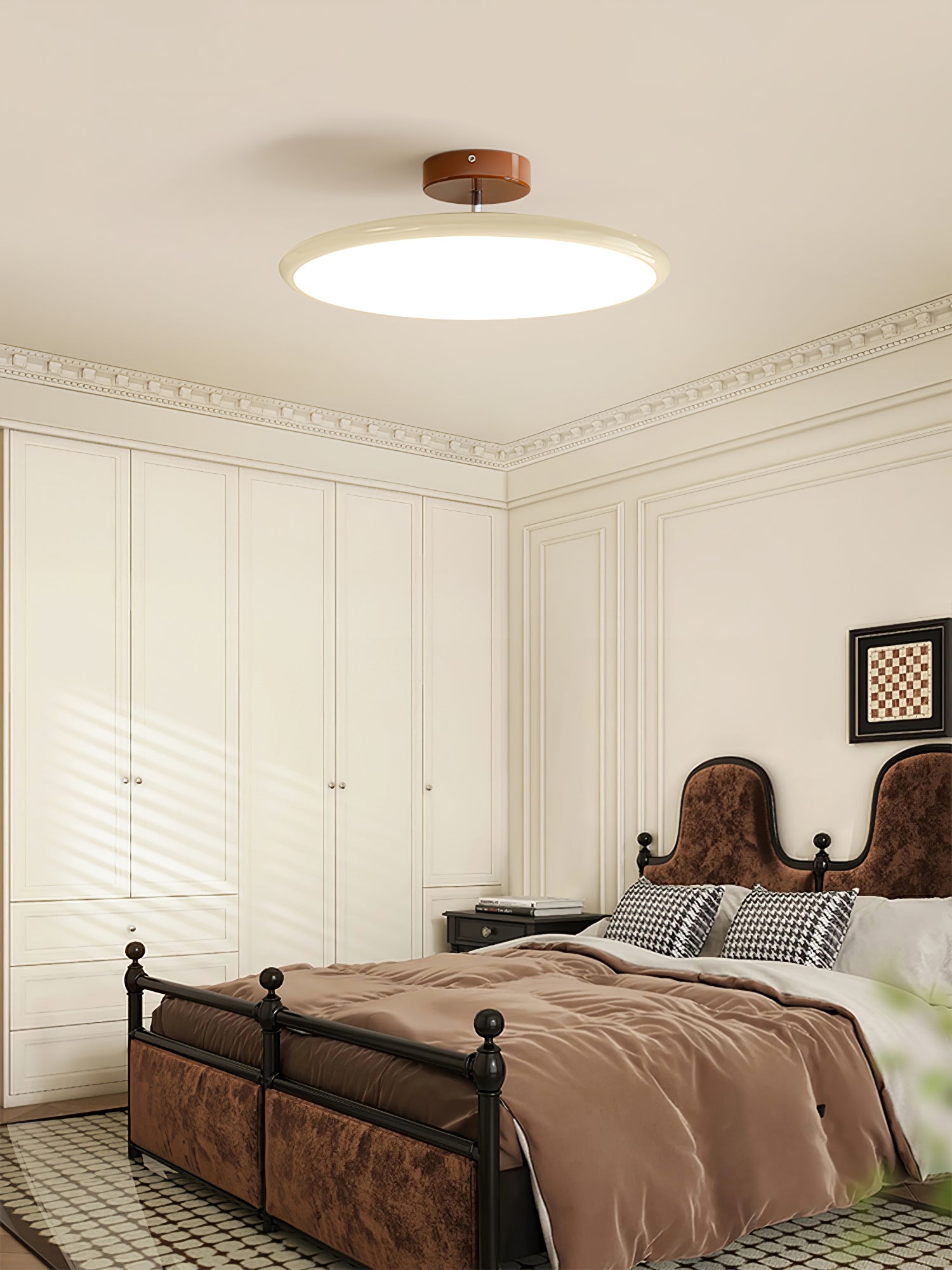 Matte Black Adjustable Ceiling Lamp with Soft Diffused Light – Ideal for Living Room or Bedroom