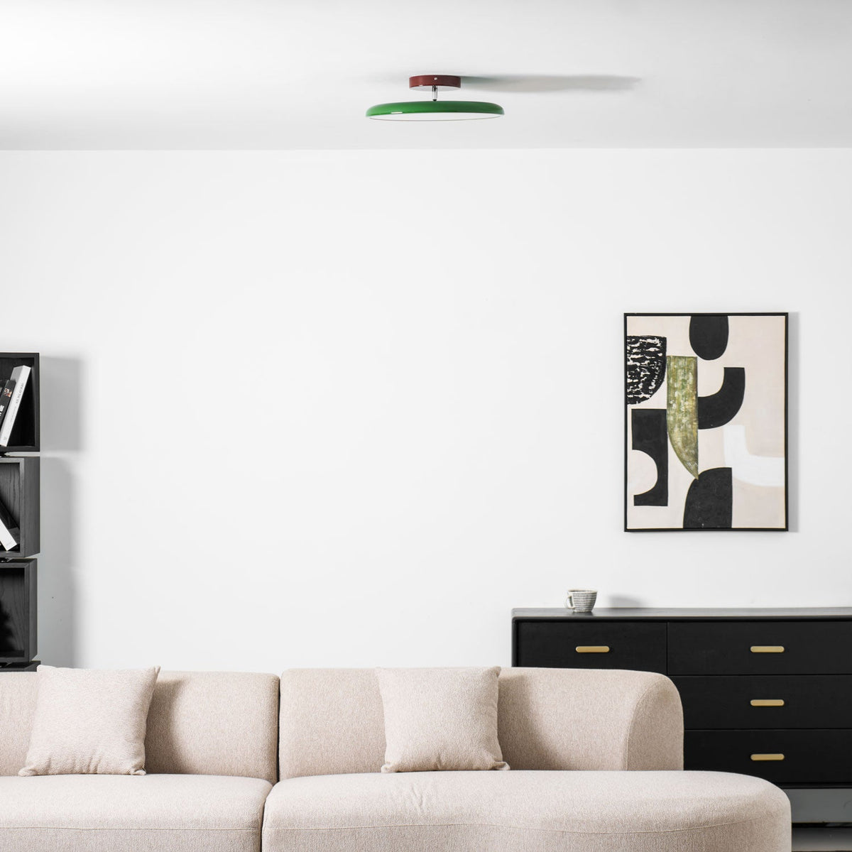 Matte Black Adjustable Ceiling Lamp with Soft Diffused Light – Ideal for Living Room or Bedroom