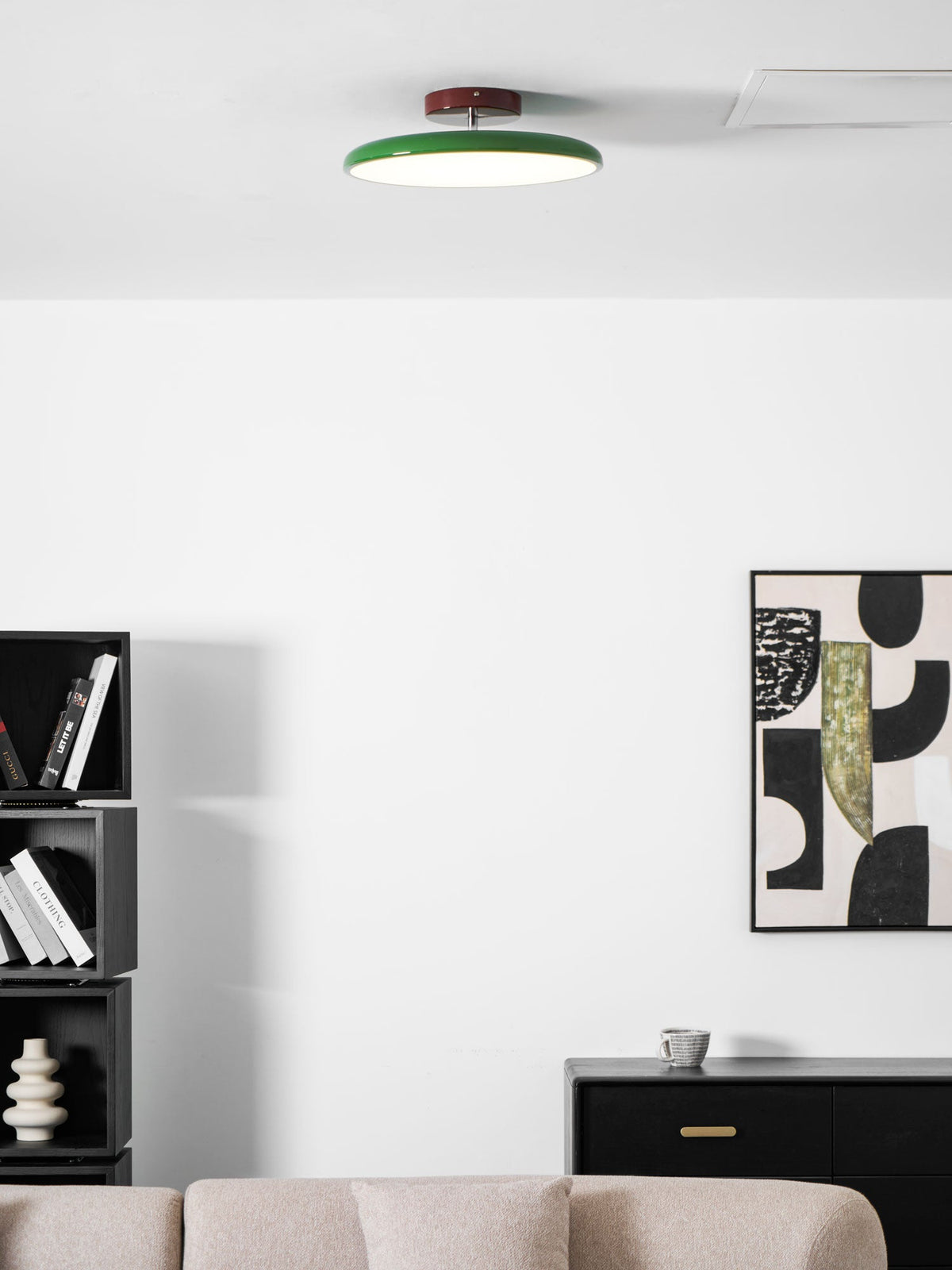 Matte Black Adjustable Ceiling Lamp with Soft Diffused Light – Ideal for Living Room or Bedroom