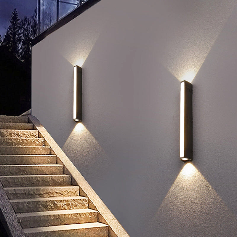 Matte Black Metal Wall Sconce with Vertical Design – Ideal for Outdoor Faucet Area by Walnut
