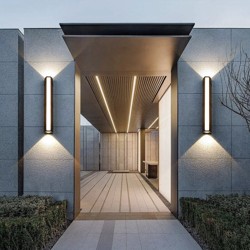 Matte Black Metal Wall Sconce with Vertical Design – Ideal for Outdoor Faucet Area by Walnut