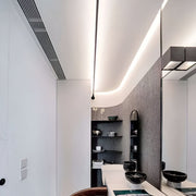 Matte White Aluminum Ceiling Lamp with 360° Swivel LED Strip – Ideal for Living Room or Office