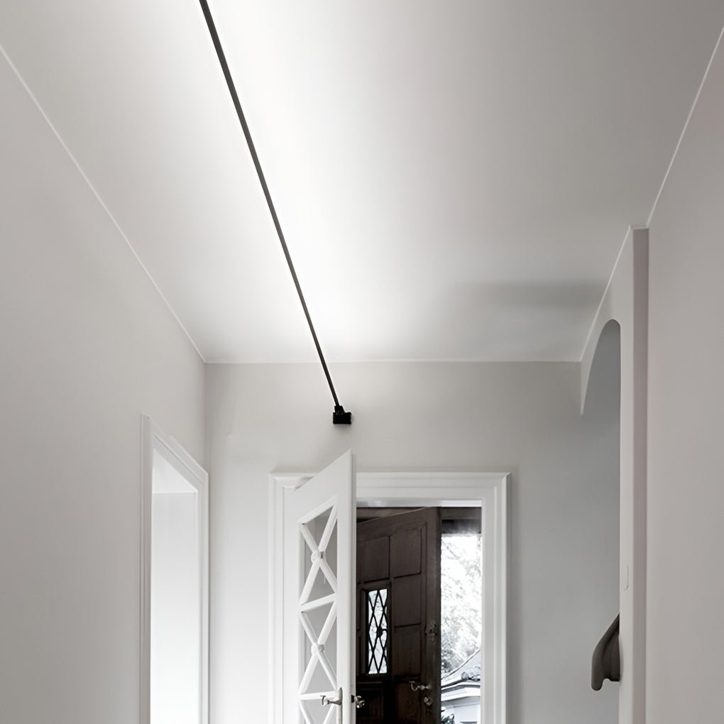Matte White Aluminum Ceiling Lamp with 360° Swivel LED Strip – Ideal for Living Room or Office
