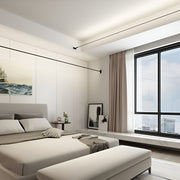 Matte White Aluminum Ceiling Lamp with 360° Swivel LED Strip – Ideal for Living Room or Office