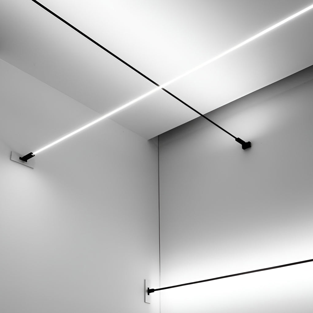 Matte White Aluminum Ceiling Lamp with 360° Swivel LED Strip – Ideal for Living Room or Office