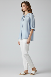 Maura | Relaxed Fit Ruffled Collar Button-Up Shirt