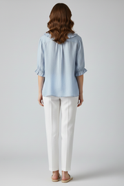 Maura | Relaxed Fit Ruffled Collar Button-Up Shirt