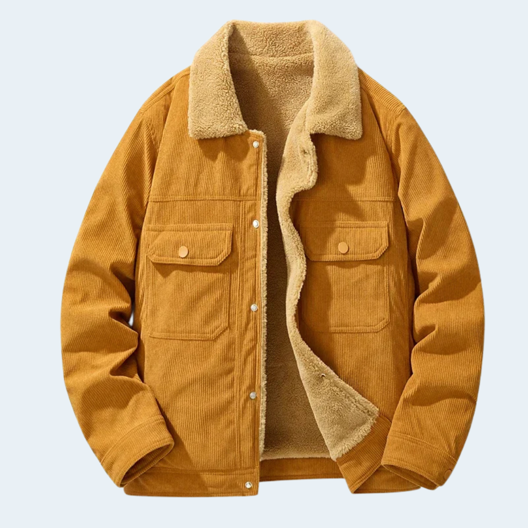 Biruvi | Men’s Sherpa Jacket Corduroy Warm Durable Outerwear