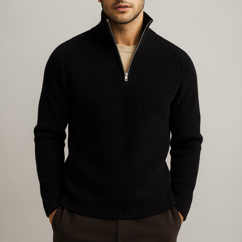 Biruvi | Men’s Roll Neck Sweater Soft Warm Structured Fit