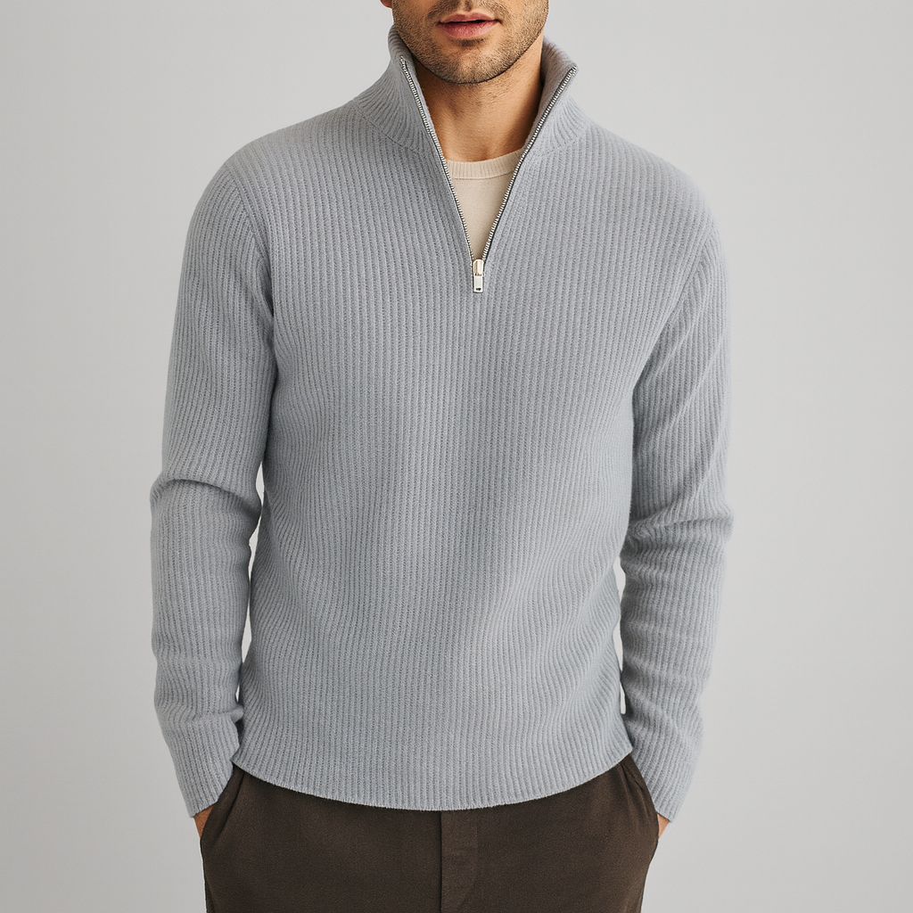 Biruvi | Men’s Roll Neck Sweater Soft Warm Structured Fit