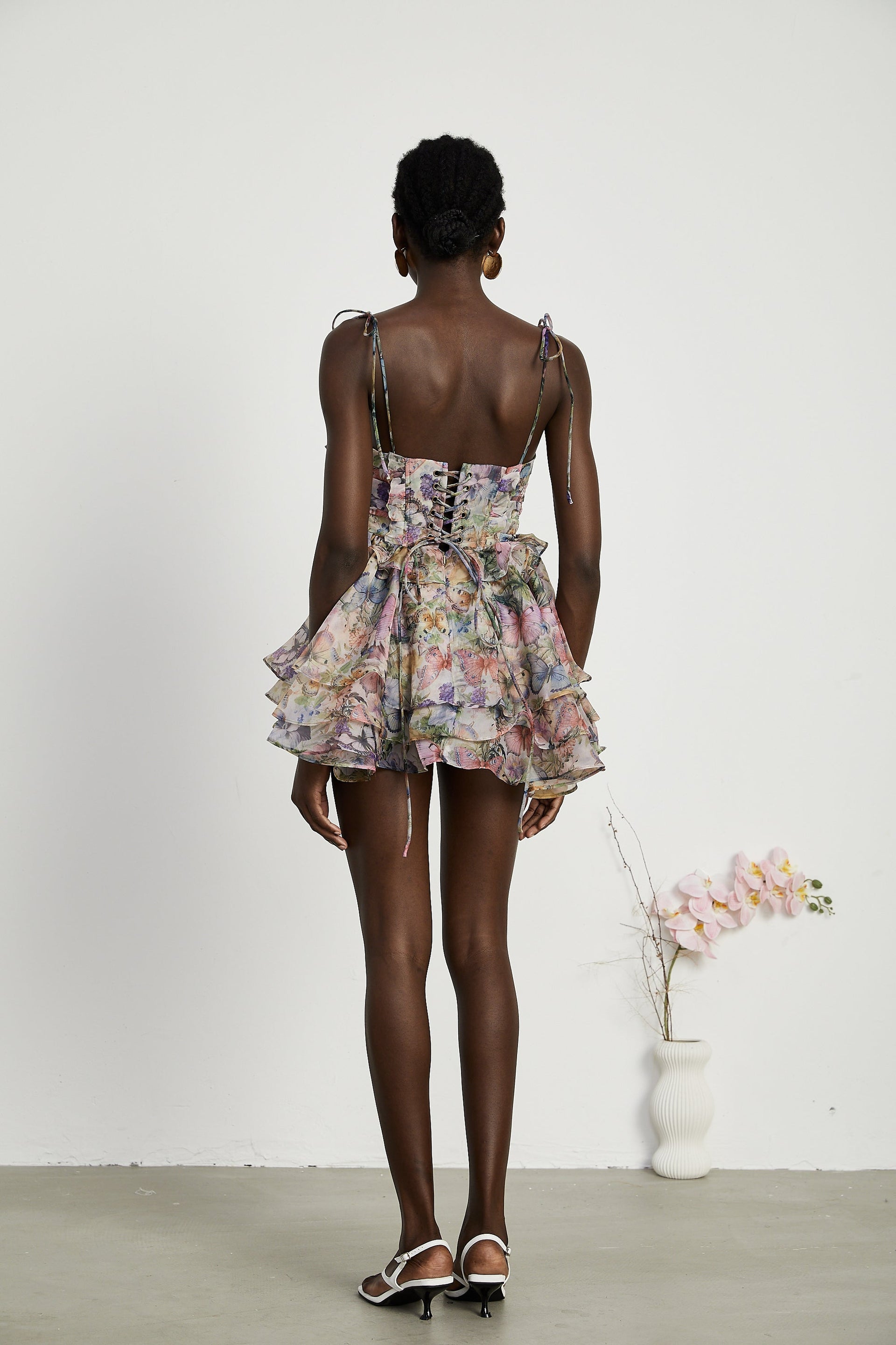 Meredith | Bustier Fit Floral Print Pleated Mini Summer Dress