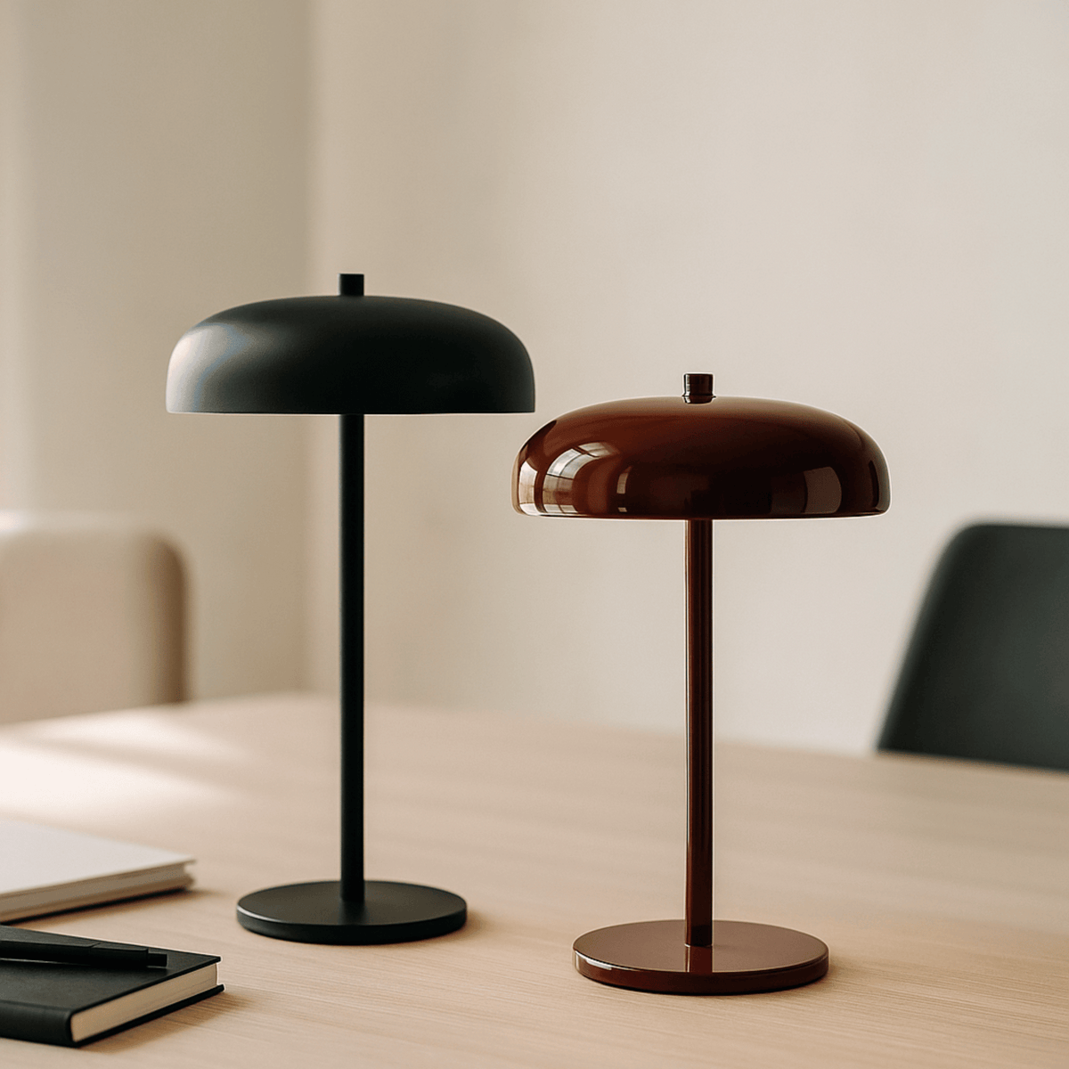 Metal Dome Table Lamp with LED Touch Control – Ideal for Bedroom or Office